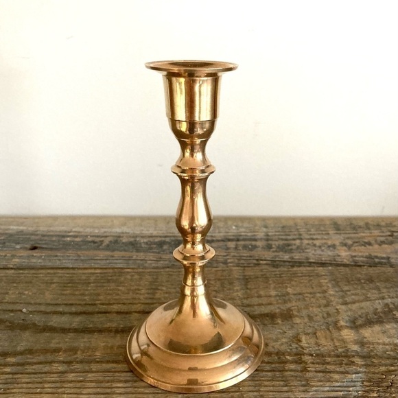 Brass candlestick 6” tall - Picture 2 of 4